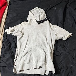 Forever 21 Light Gray Short Sleeve Hoodie